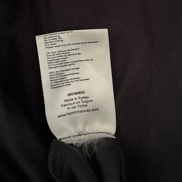 Harshman Los Angeles Dore Black V Neck Puff Sleeve Dress | Size Small - Picture 10 of 10